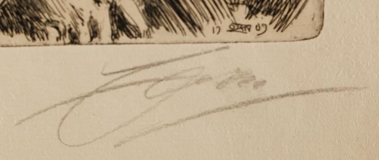 ANDERS ZORN, etsning, signerad.