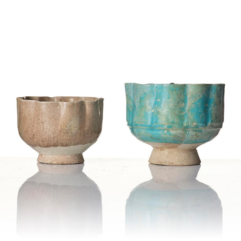 Two pottery jugs, Central Asia, 13th century.