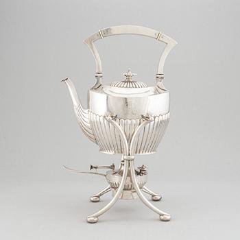 A swedish silver teapot with stand, K Andersson, Stockholm 1905.