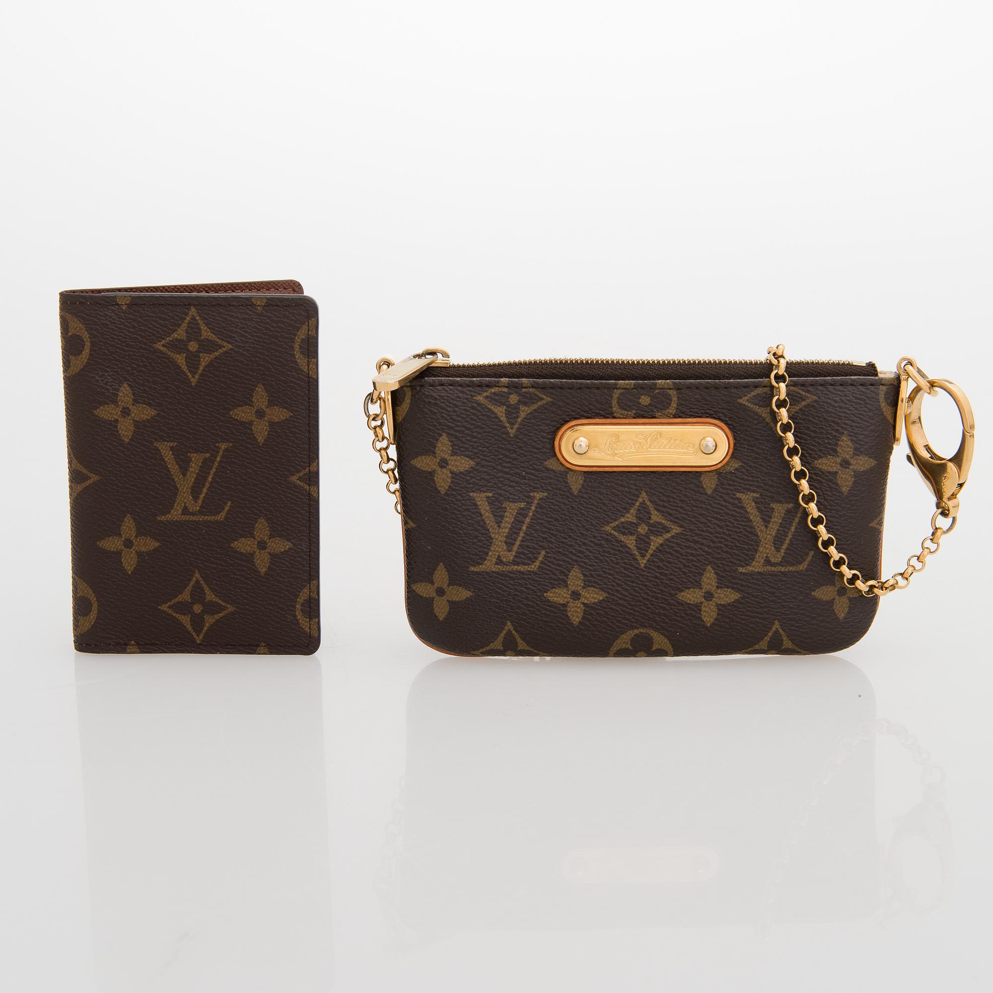 Louis Vuitton, Monogram canvas 'Mini pochette' and cardholder.