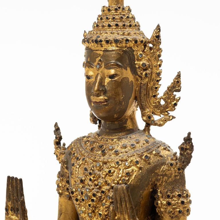 A gilt bronze buddha, Bangkok, Thailand, 1900s.