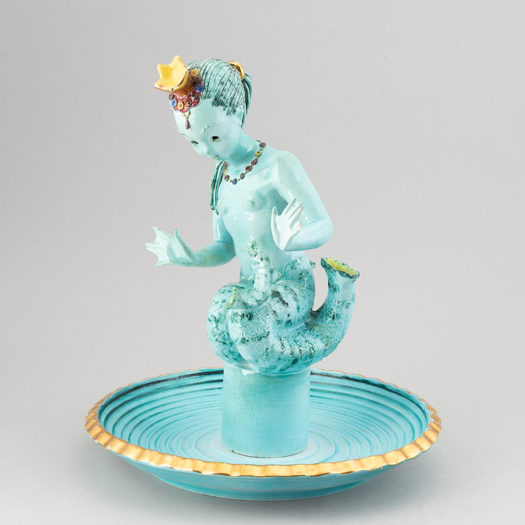 Tarcisio Tosin, a glazed ceramic centerpiece, Italy mid 20th century.