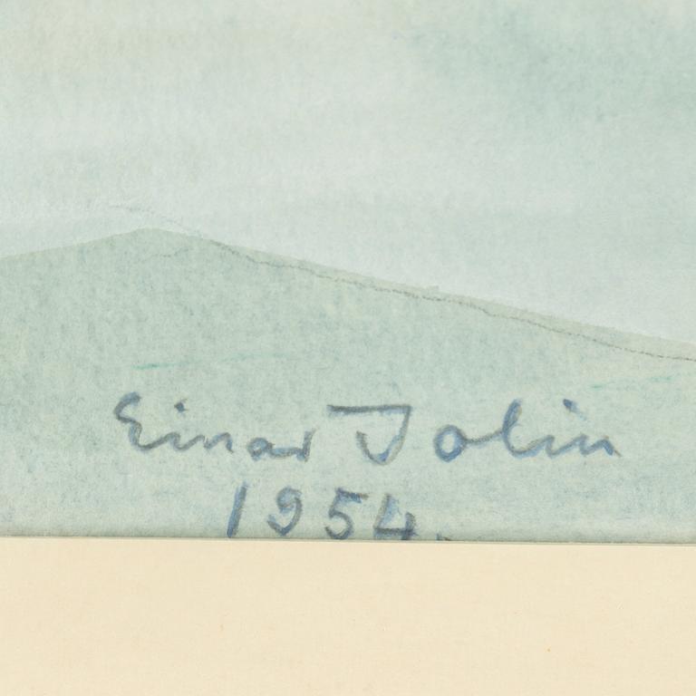 EINAR JOLIN, water colour on paper, signed Einar Jolin and dated 1954.