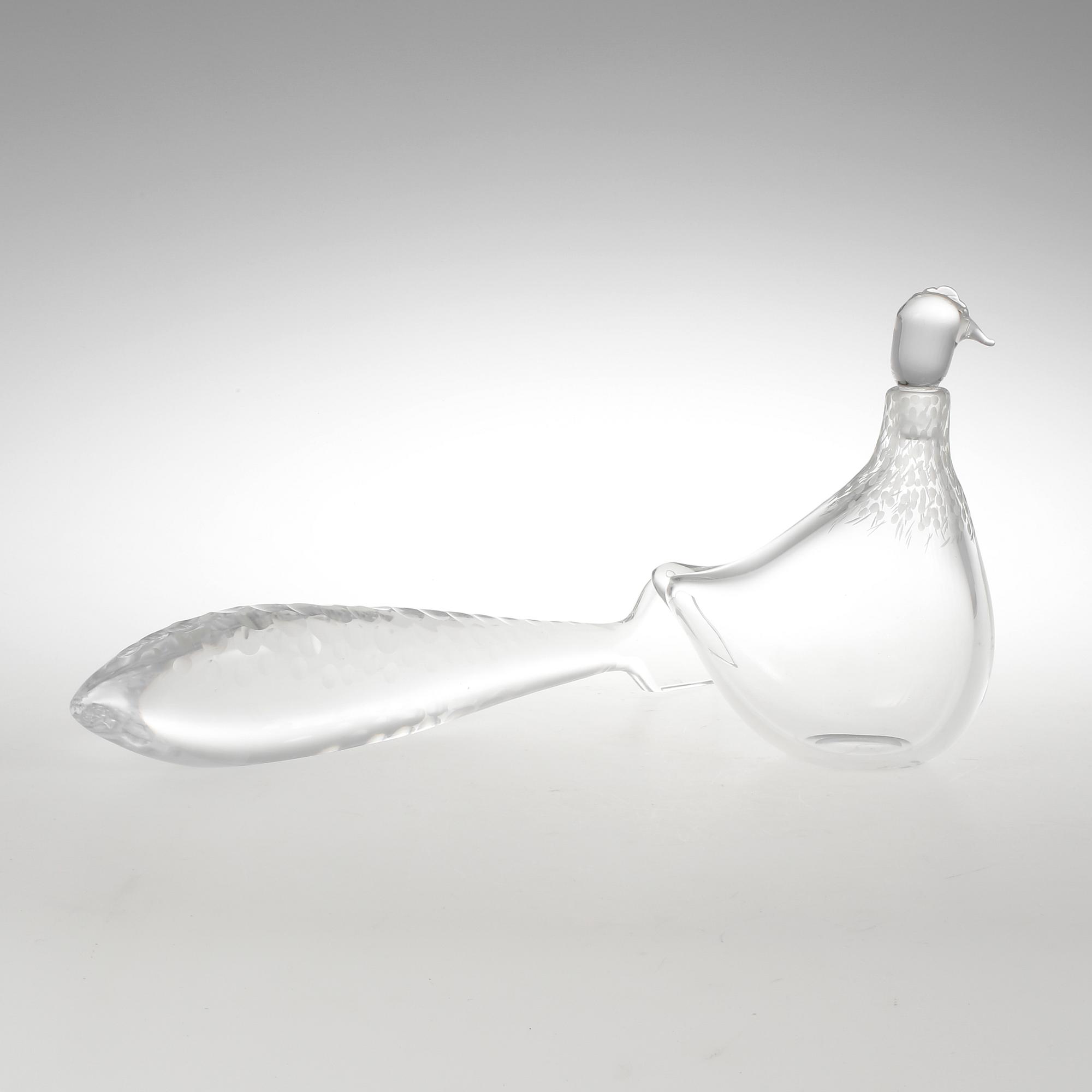 KARAFF samt FIGURIN, glas, Vicke Lindstrand, Kosta.