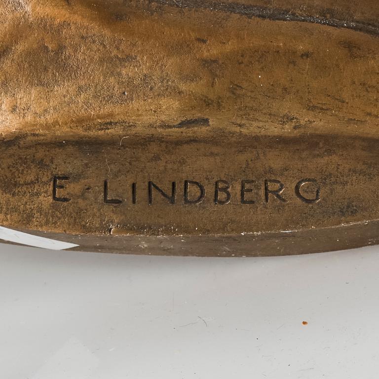 PORTRÄTTMEDALJONG, brons, signerad Erik Lindberg, 1900-tal.