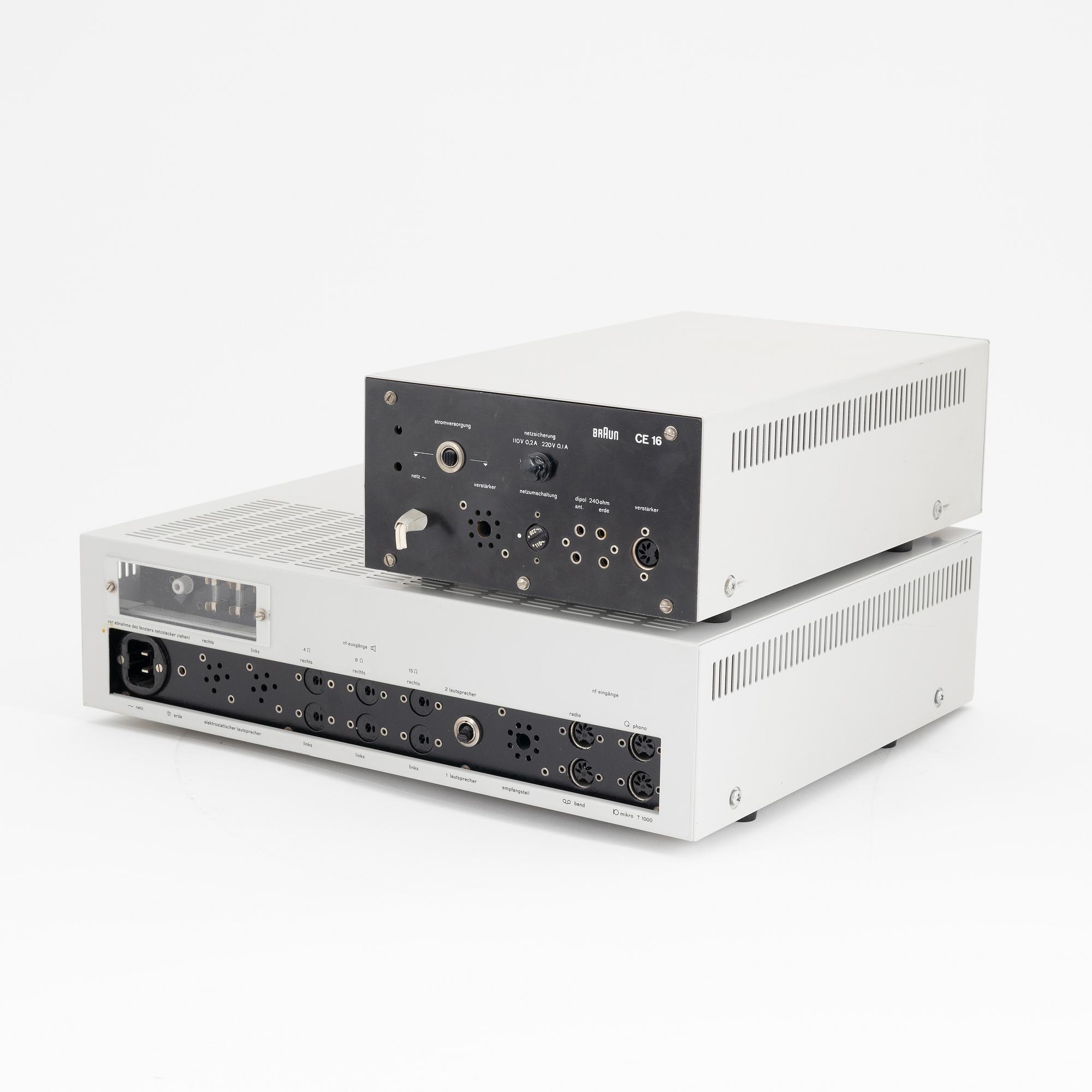 Dieter Rams, radio med förstärkare, CE 16 och CSV, Braun.