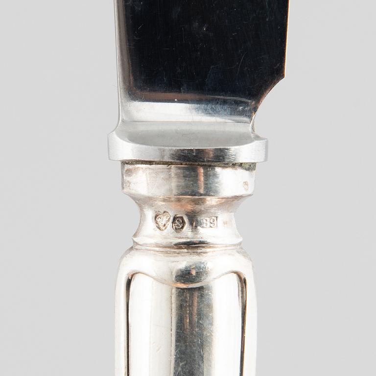 Cutlery service, 60 pieces, silver, 'Swedish pointed' GAB 1920.