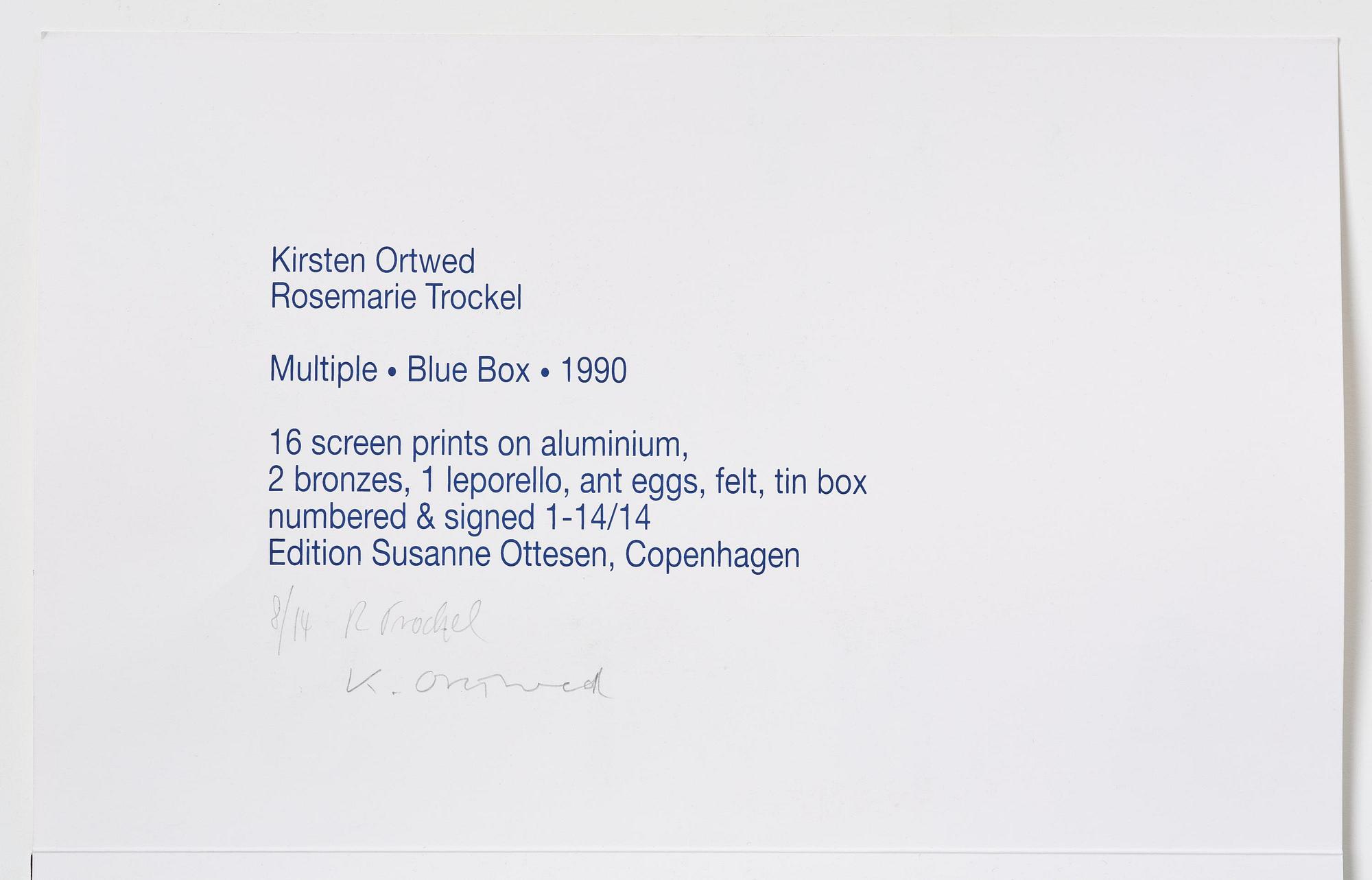Rosemarie Trockel & Kirsten Ortwed, "Blue Box", 1990.