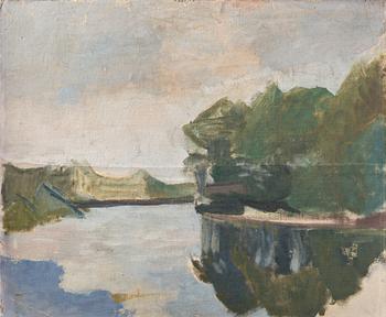 395. Ivan Aguéli, "Från stranden av Loire, motiv från Azay-le-Rideau" (From the banks of the river Loire, scene from Azay-le-Rideau).