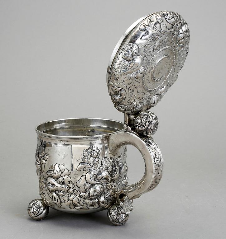 DRYCKESKANNA, silver, Barockstil. Vikt 1192 gr.