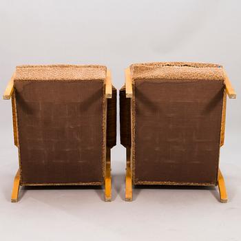ALVAR AALTO, a pair 1950's armchairs, modell 48 O.Y. Huonekalu- ja Rakennustyötehdas A.B.