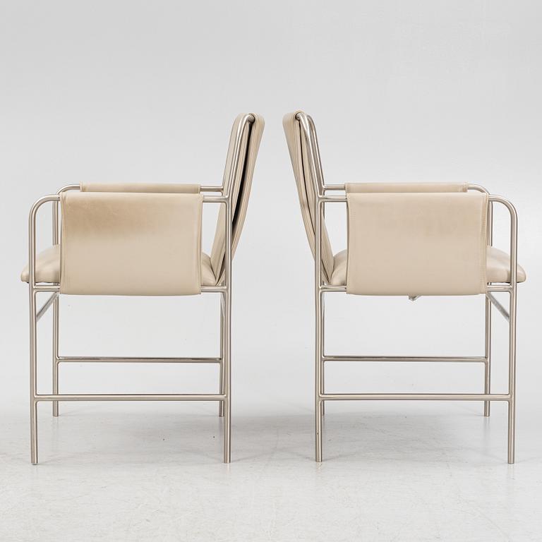 Ward Bennet, six leather upholstered 'Envelope Chairs', Geiger, 21st Century.