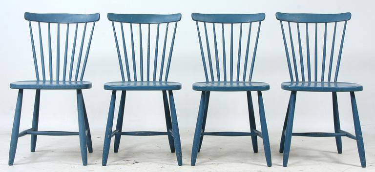 STOLAR, 4 st, "Haga 210", Sven Erik Fryklund, Hagafors Stolfabrik AB, omkring 1950.