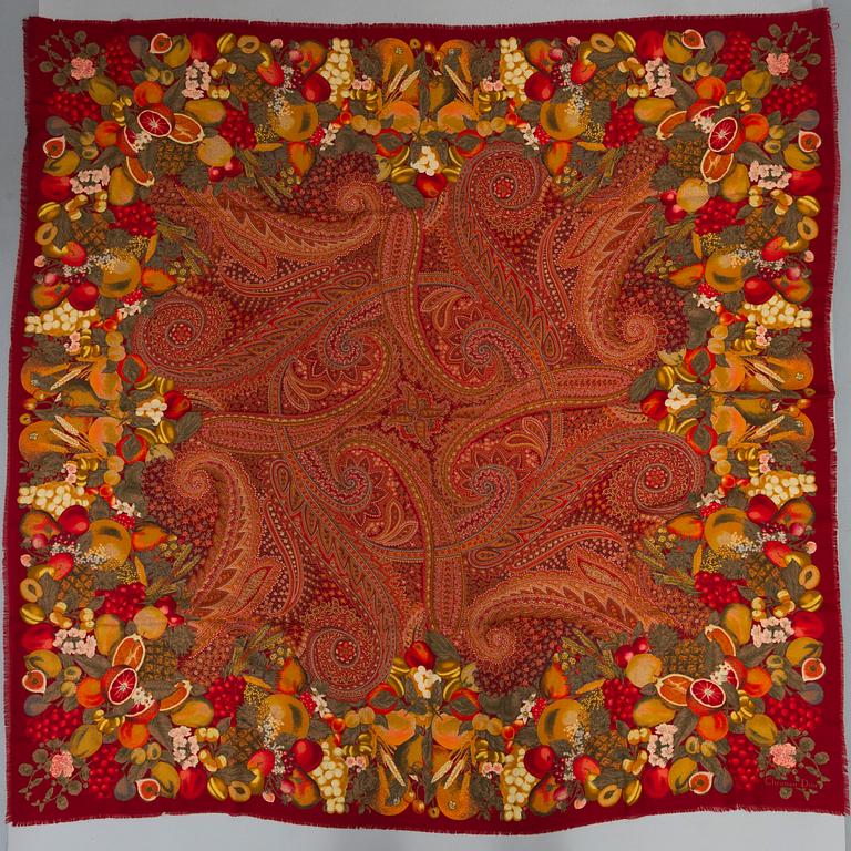 A wool shawl by Christian Dior.