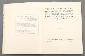 WASSILY KANDINSKY, The art of Spirtual Harmony, övers. av MTH Sadler, Constable and Company, London 1914.