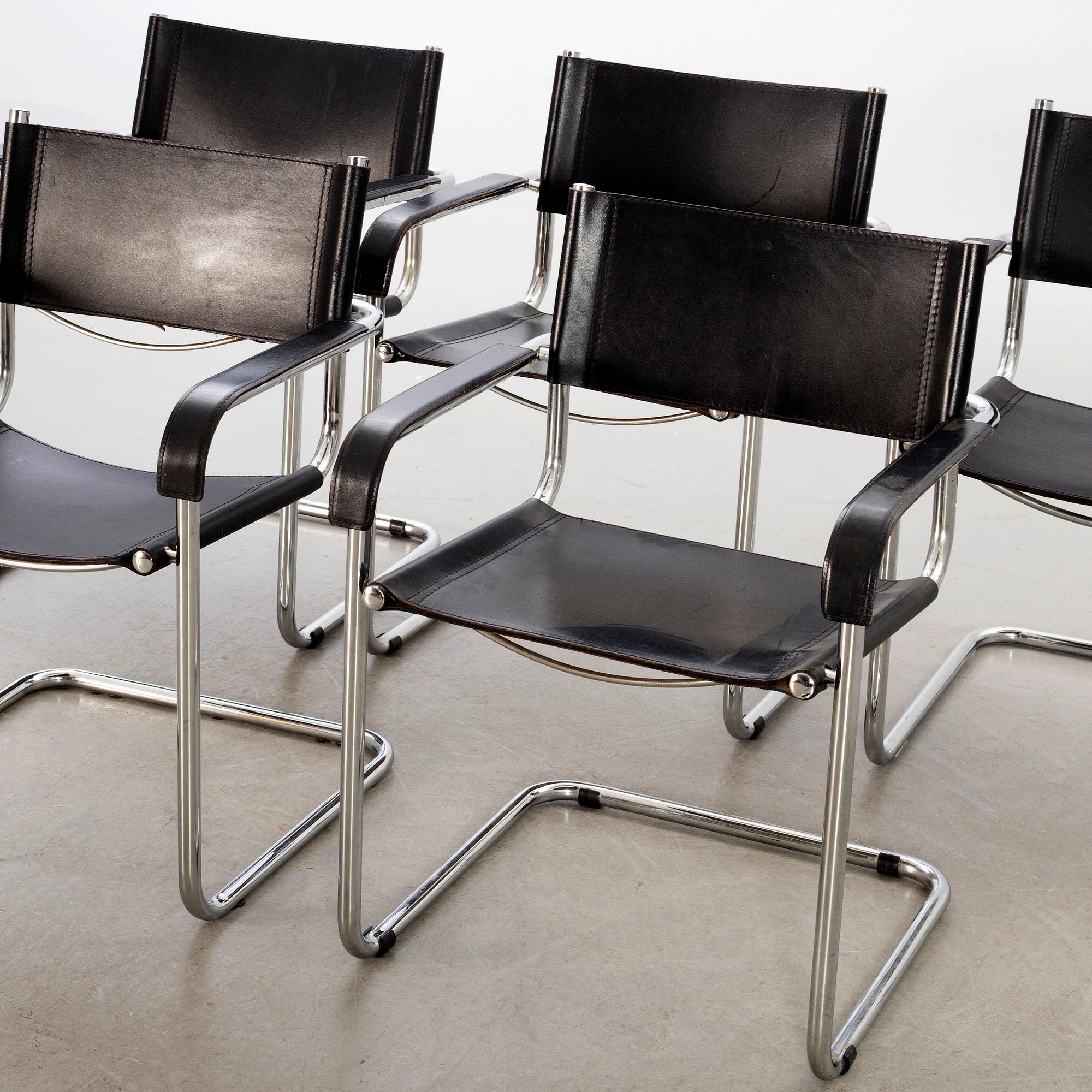 Five late 20th century Italian armchairs.