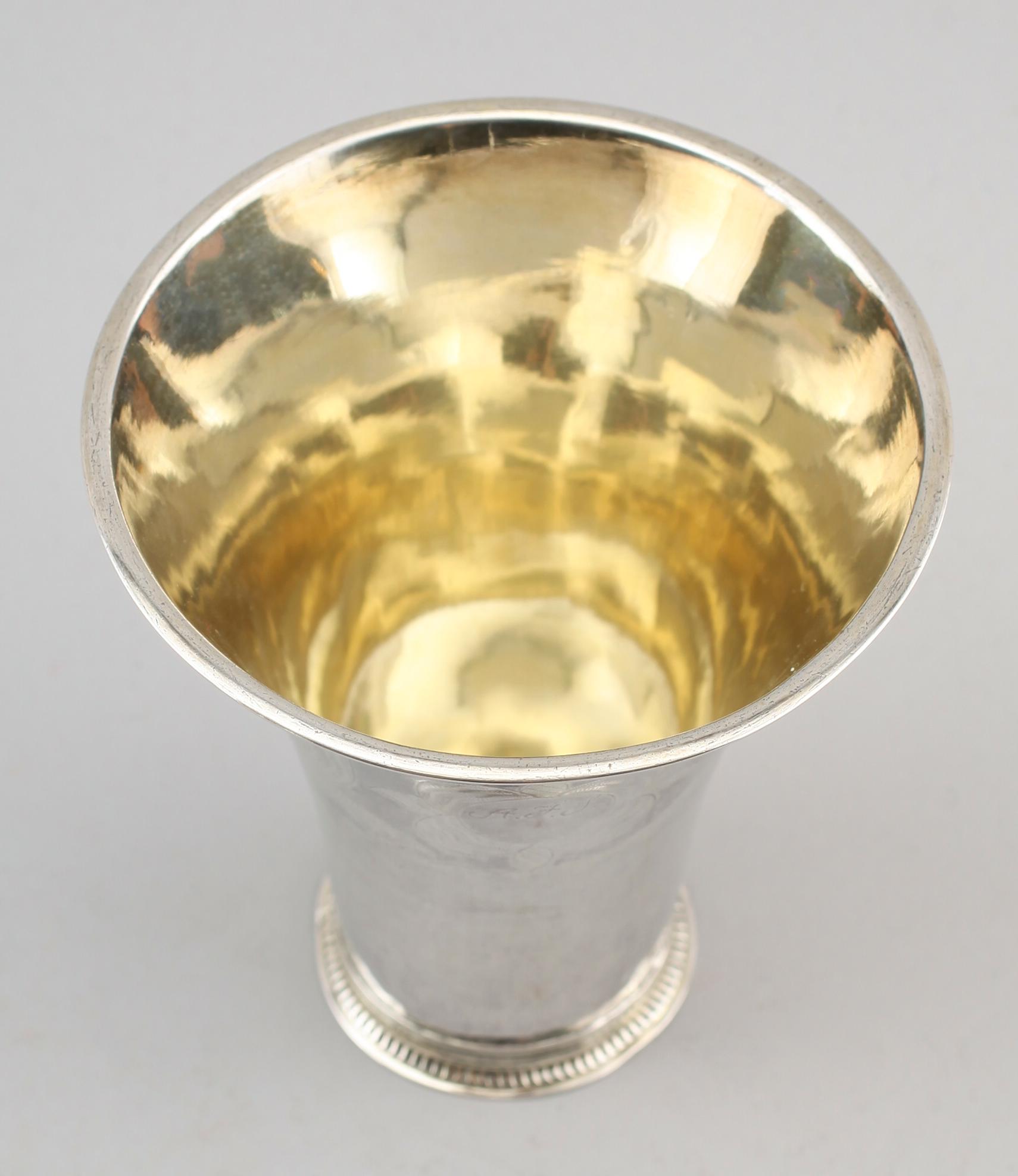 BÄGARE, silver, Andreas Hallberg, Kristianstad 1821. Vikt ca 96 g.