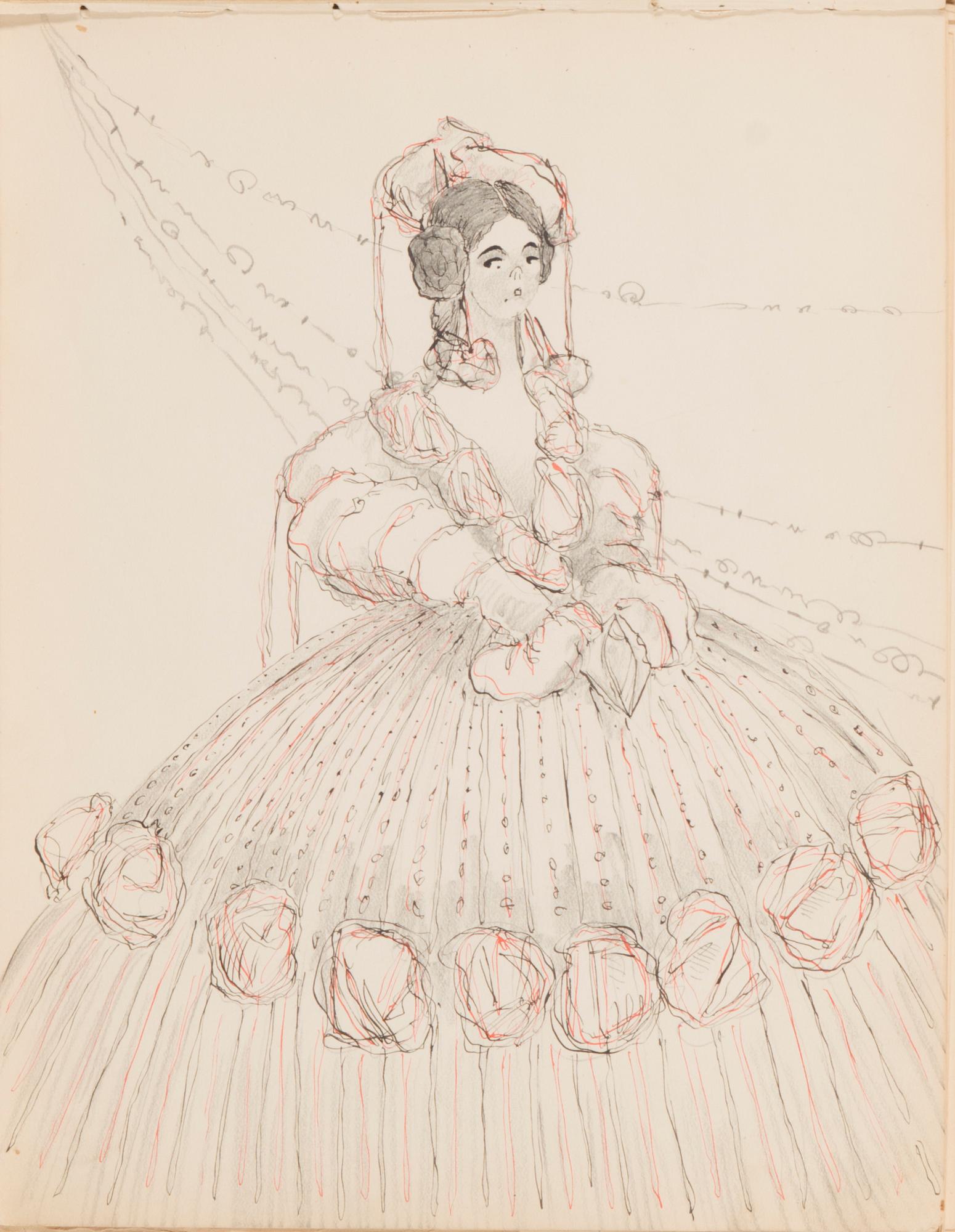 CARL JENSEN-CARLÉN, a scetch book with drawings, mixed media, 27 pages, partially signed C.C.