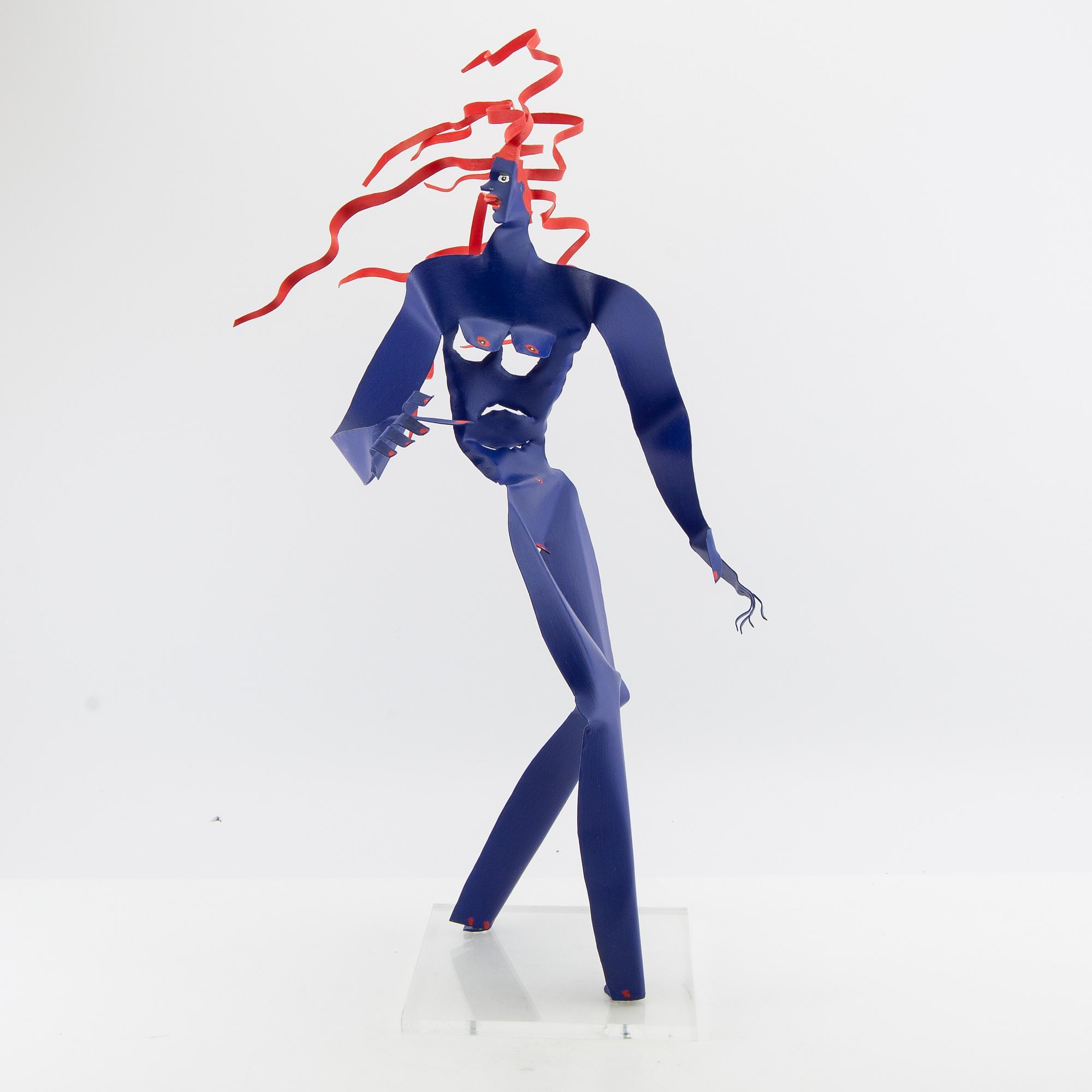 Timo Solin, Sculpture Woman with Red Hair.