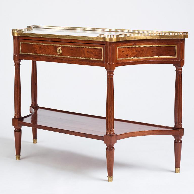 A Louis XVI console desserte by F. Schey (master in Paris 1777), late 18th century.