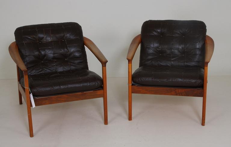 FÅTÖLJER, ett par. Design Folke Olsson för Bodafors, 1960-tal.