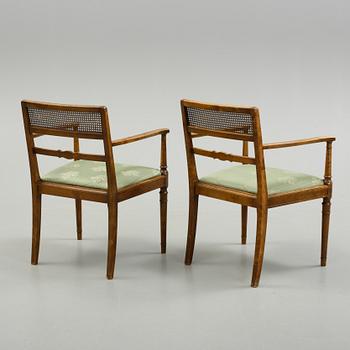 KARMSTOLAR, ett par, "Cecil", Axel Einar Hjort, Svenska Möbelfabriken, omkring 1925.
