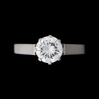 A RING, brilliant cut diamond, 18K white gold. Kultakeskus, Helsinki Finland 1974.