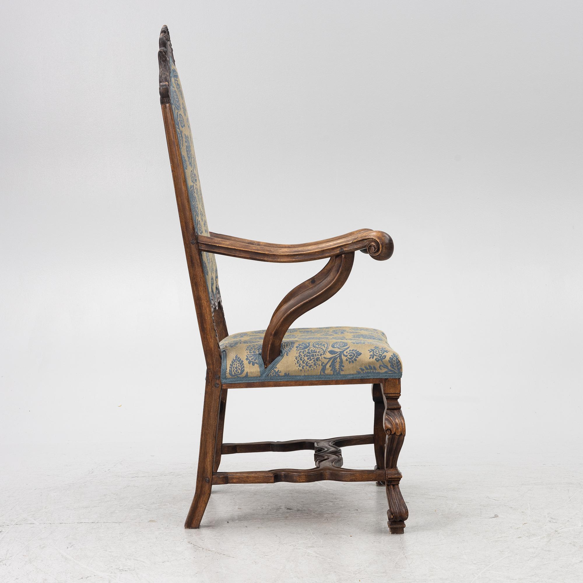 A Swedish late Baroque armchair, first part 18th century.