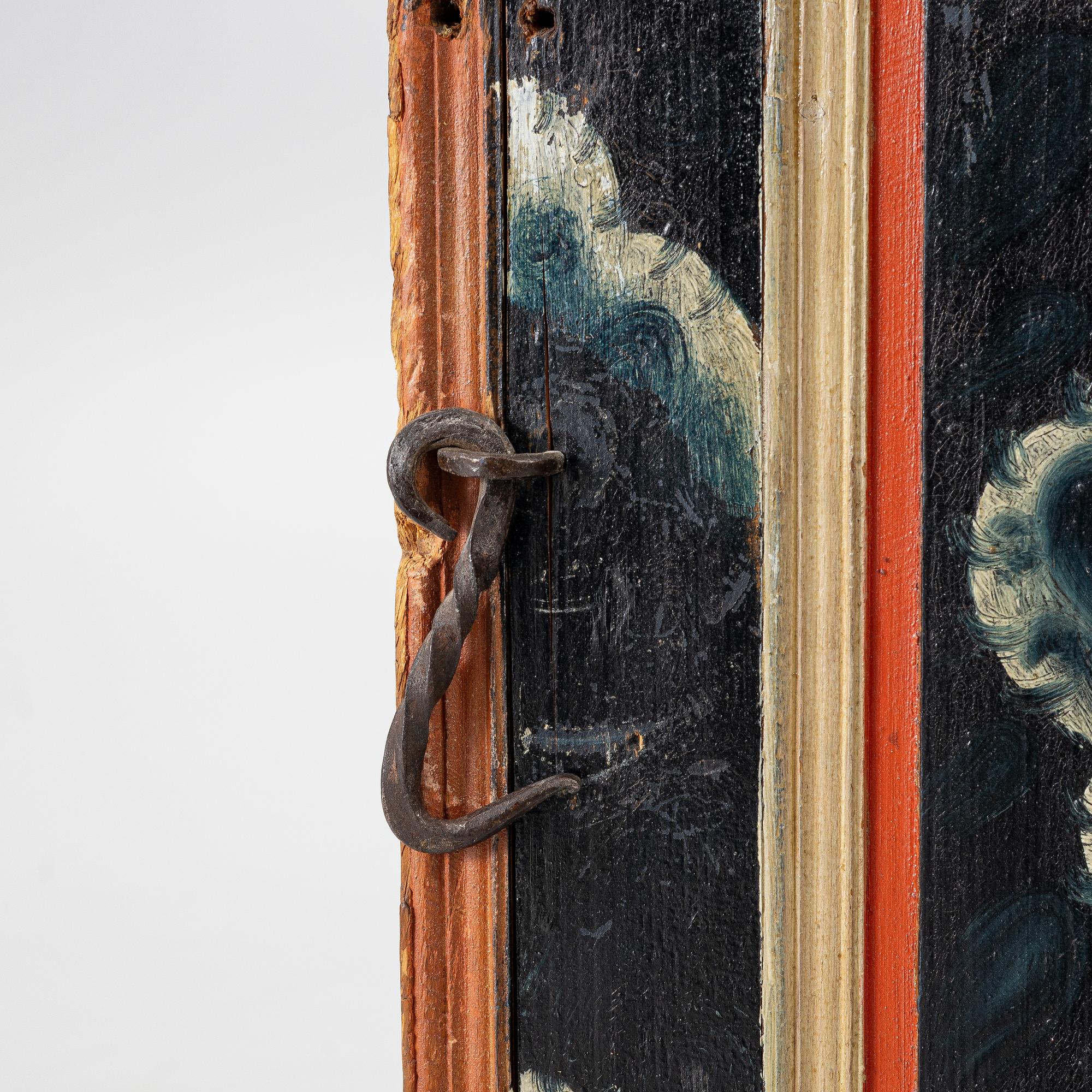 Hängskåp, allmoge, Järvsö, Hälsingland. Omkring 1795-1800.