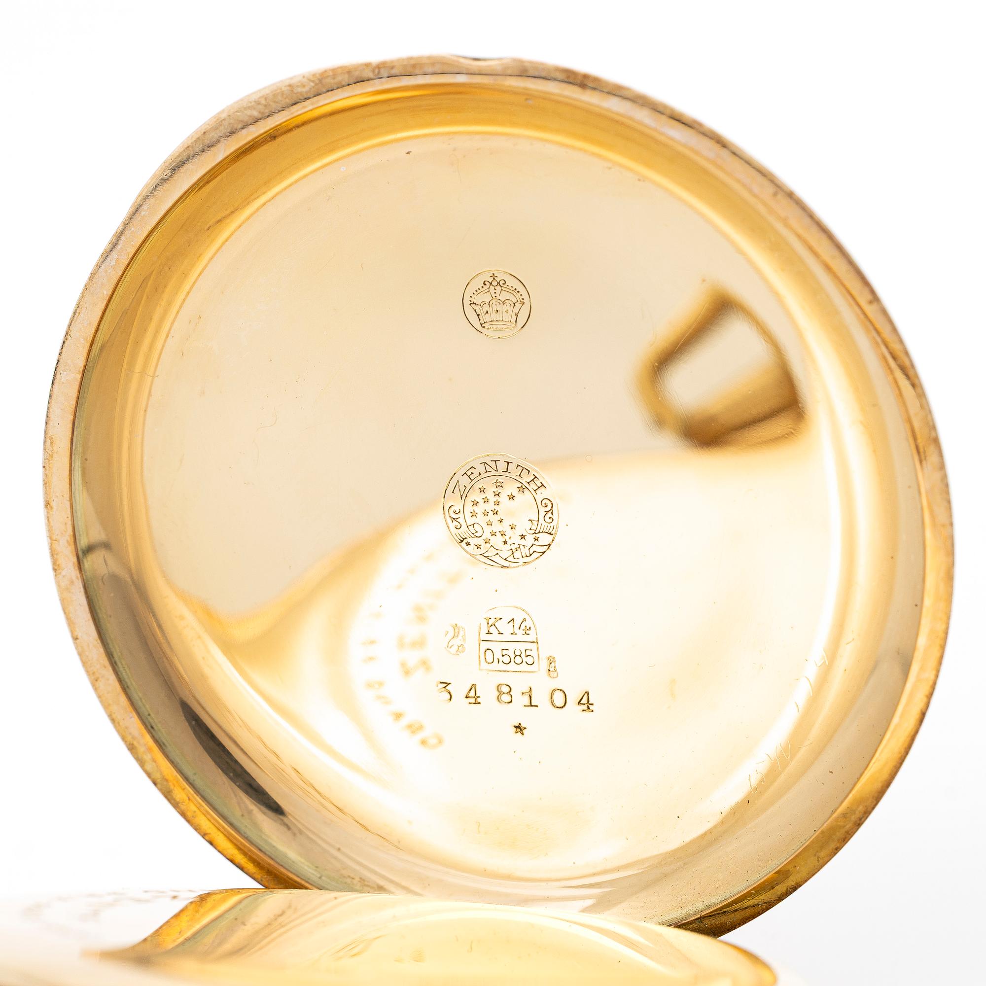 Zenith, hunter-case pocket watch, 52 mm.