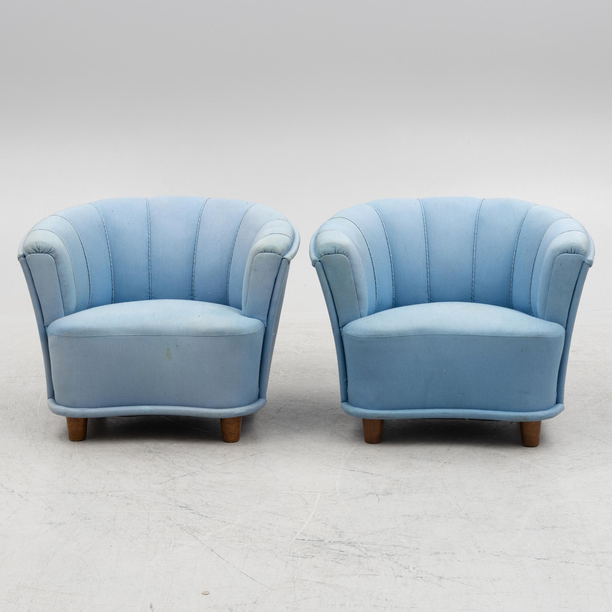 A pair of armchairs, 1930's.