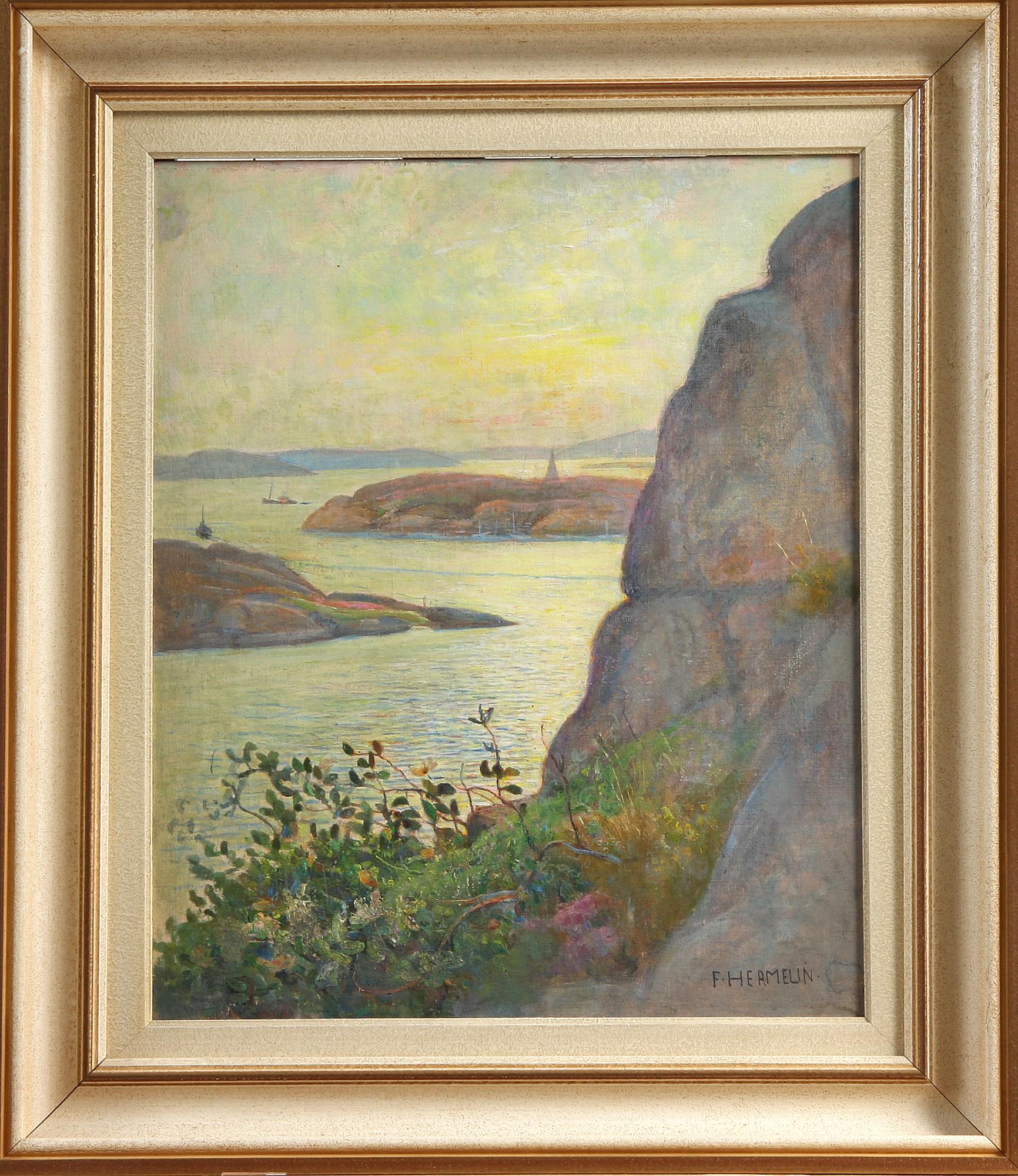 FOLKE HERMELIN, olja på pannå, sign.