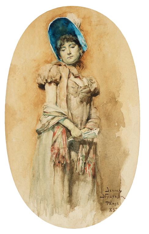 Jenny Nyström, Girl in a blue bonnet.