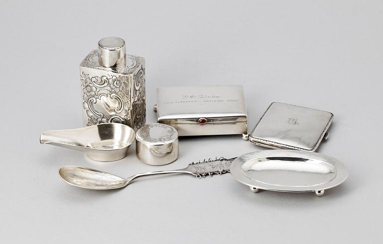 PARTI SILVER, 7 delar. 1800/1900-tal. Vikt ca 573 g.