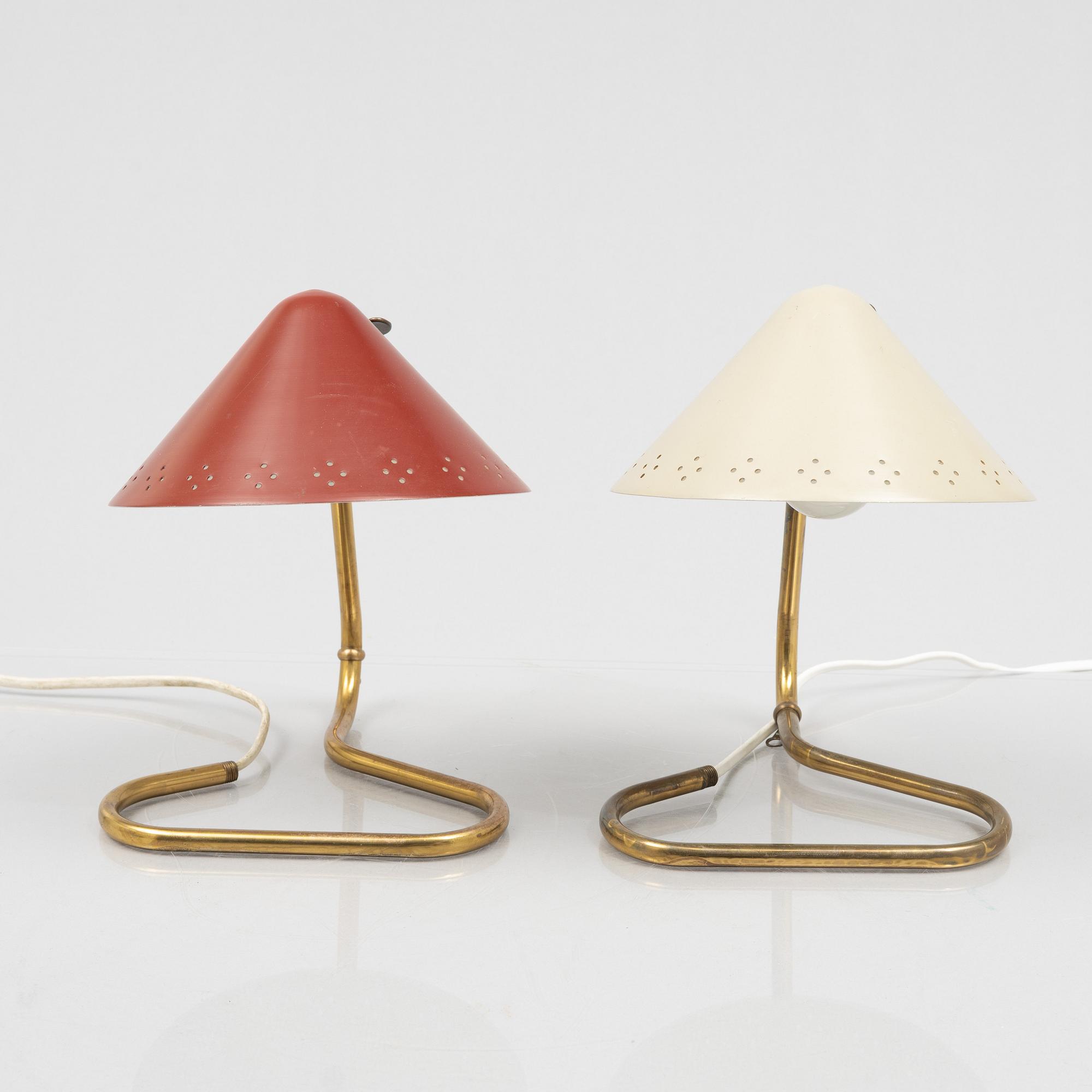 Erik Wärnå, a pair of table lamps, Sweden, 1950's.
