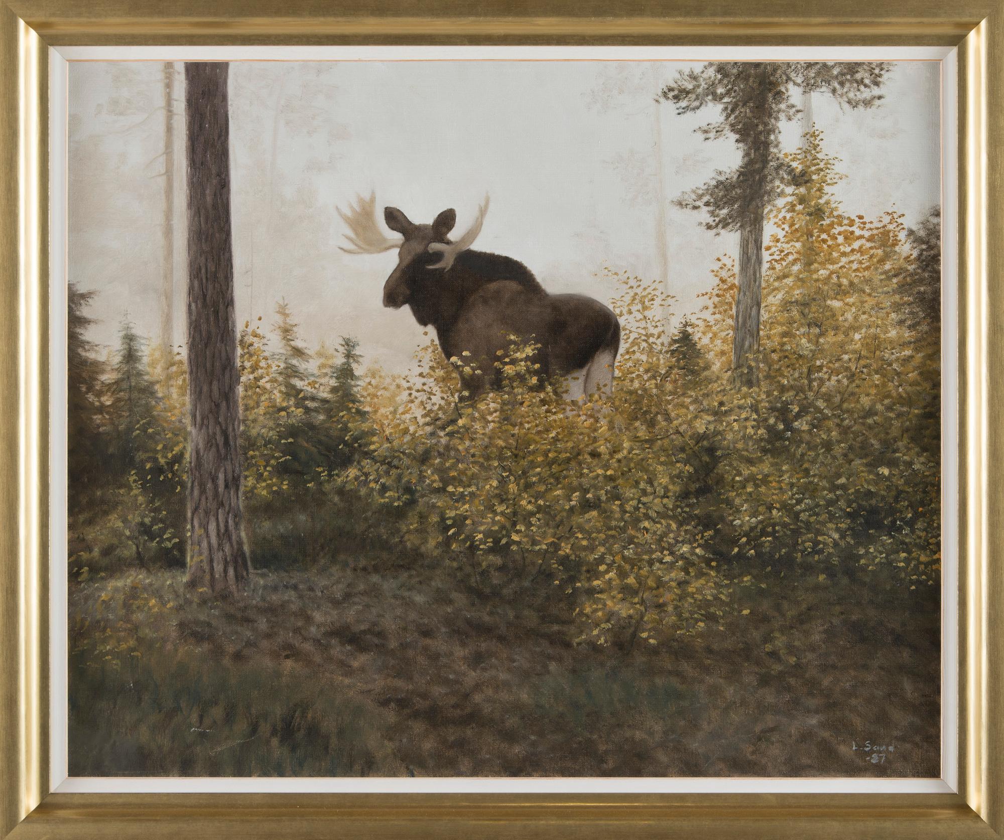 Lennart Sand, Moose in an Autumn Landscape.