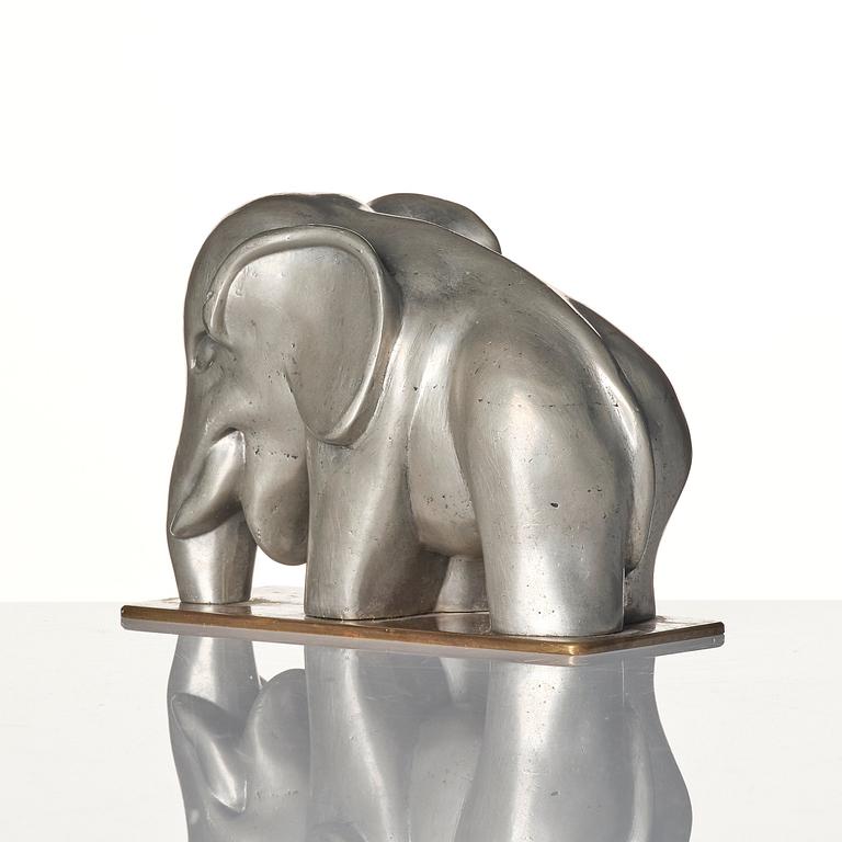 Björn Trägårdh, a pewter sculpture of an elephant model "1734", Firma Svenskt Tenn, Stockholm 1930s-40s.