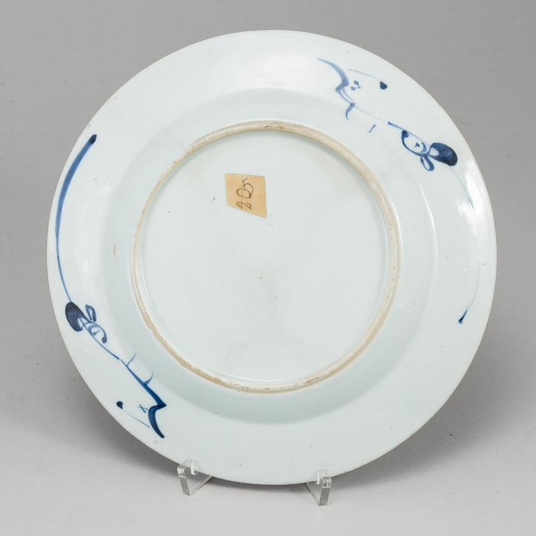 A group of ten blue and white dishes, Qing dynasty, 18th-19th century.
