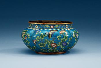1451. JARDINIERE, cloisonné. Qing dynastin, 1800-tal.