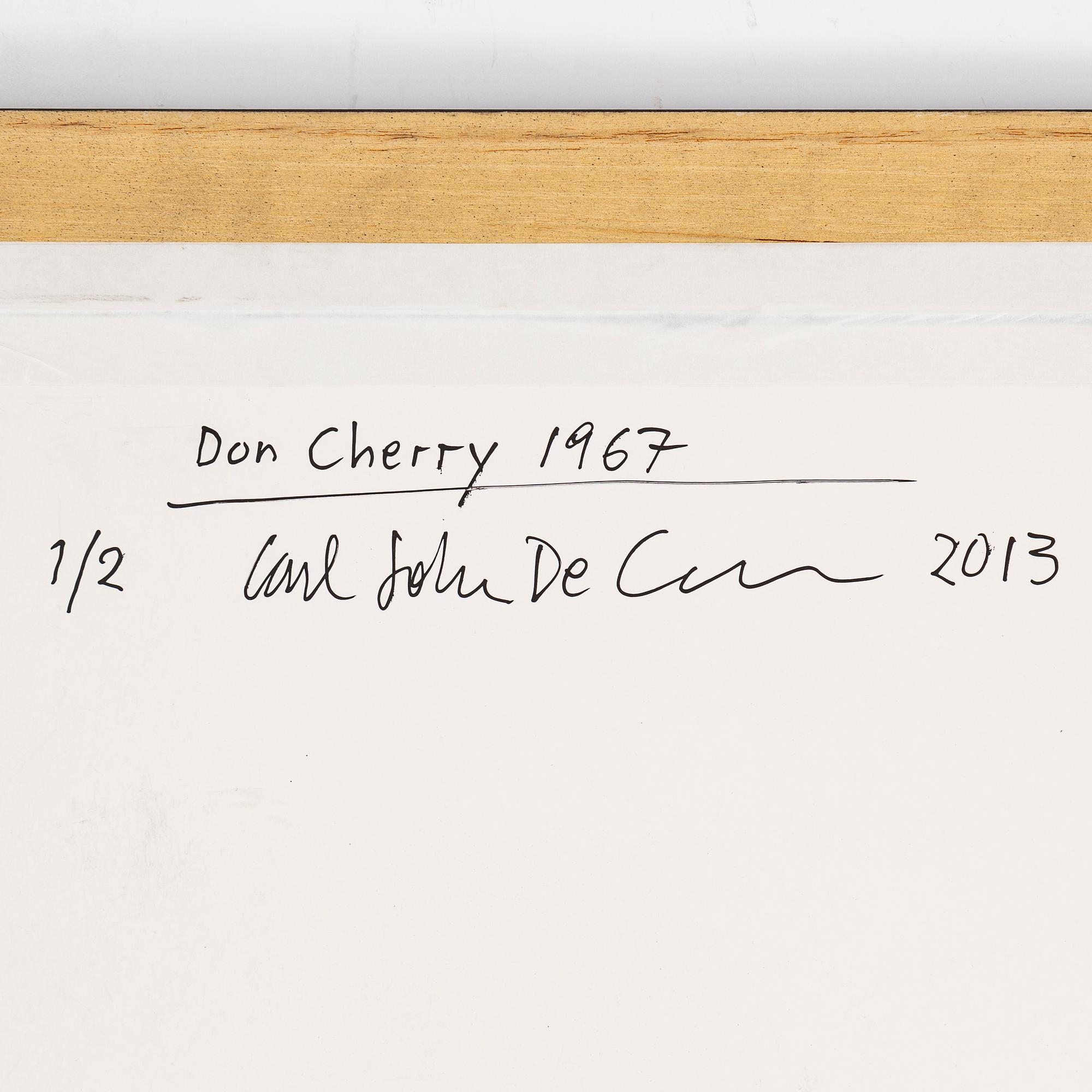 CARL JOHAN DE GEER, photograph signed and numbered 1/2 and dated 2103 on the back of the frame.