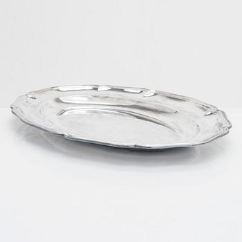 A Jezler silver platter, Switzerland mid-20th century.