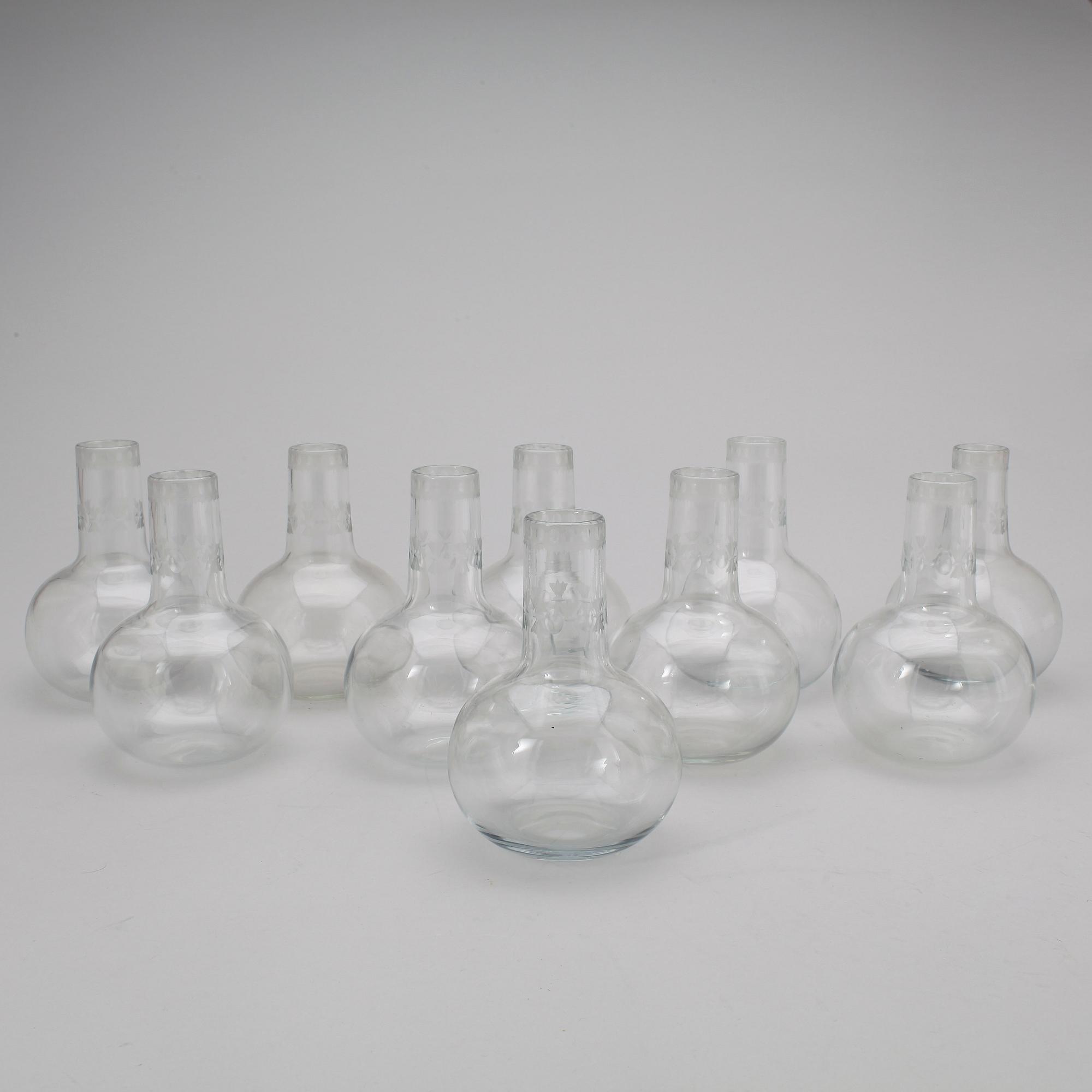 KARAFFER, 10 st, glas, troligen tidigt 1900-tal.