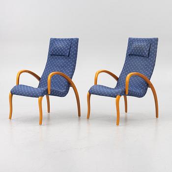 Markku Pakkanen, a pair of 'Harlekiini' armchairs, Asko, Finland, late 20th Century.