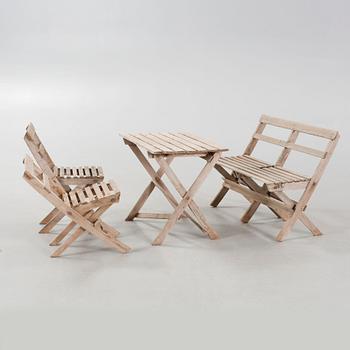 Five pcs children's garden furniture, 20th century.