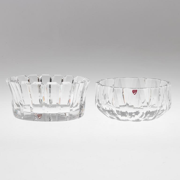 GUNNAR CYRÉN, two glass bowls, Orrefors Sweden.