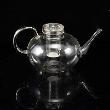 WILHELM WAGENFELD, 3 tea pots, Jenaer Glaswerk, Schott & Gen, Germany.