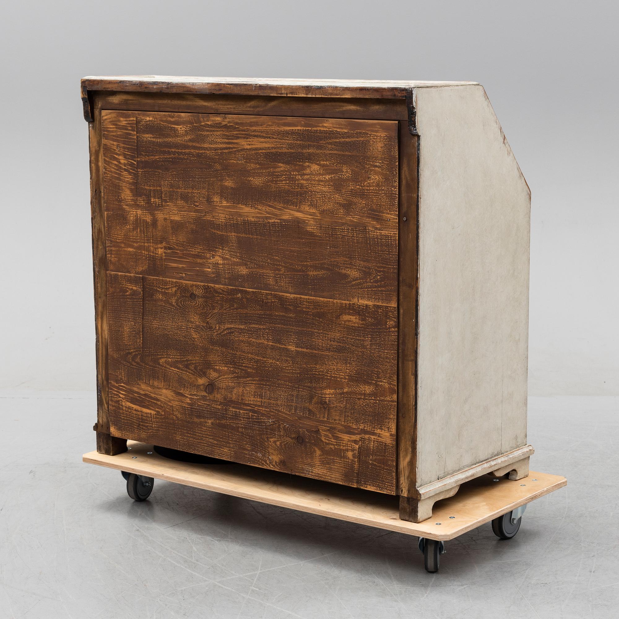 A painted secretaire, 18th Century.