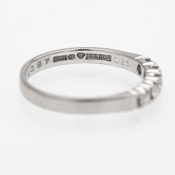18K white gold half eternity ring with diamonds, Wadring Karlskrona, 1987.