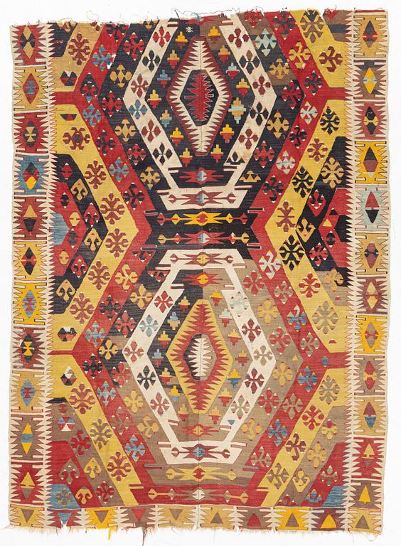 Rug, Antique Anatolian Kilim, circa 235 x 177 cm.
