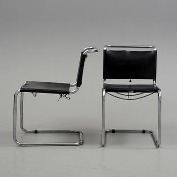 STOLAR, 7 st. Formgivna av Marcel Breuer, modell B 33. 1960-70-tal.